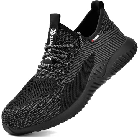 SUADEX Steel Toe Sneakers for Men Women Indestructible Steel Toe Shoes Lightweight Safety Shoes Puncture Proof Work Shoes Composite Toe Shoes