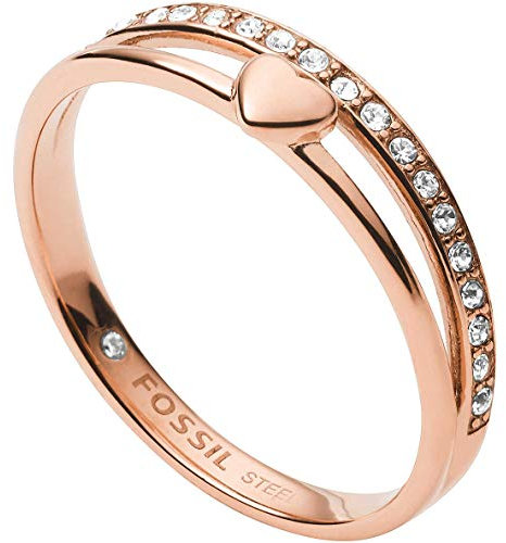 Fossil Ring Für Frauen Vintage Glitz, Länge: 21,5 X 20 X 6 Rose Gold Edelstahl Ring, JF03460791