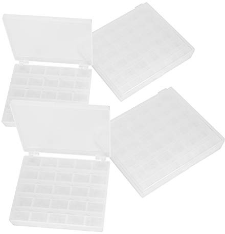 4 Stück Spulenkasten, 25/36 Gitter Transparente Nähspulen Aufbewahrungsbox Leere Spulenbox Kunststoffnähmaschine Spulenorganisator für Nähmaschinenzubehör