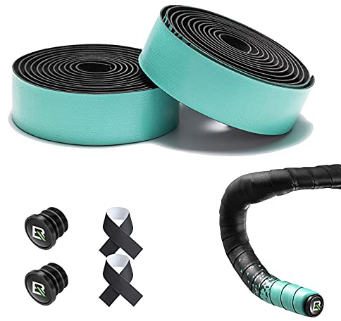 ROCKBROS Nastro Bici per Manubrio 2 Pezzi, Nastri Manubrio per Bicicletta da Corsa MTB, PU+EVA 210 * 3cm, Antiscivolo Antivibrazione, Accessori Bici