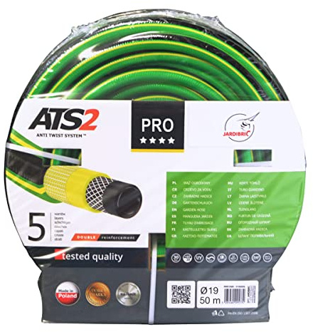 Jardibric - Tuyau d’Arrosage PRO 5 Couches Ø19 mm 50 m - Guipé Tricoté Ultra Résistant 30 Bars - Anti-UV, Anti-Algues - Utilisation Toutes Saisons