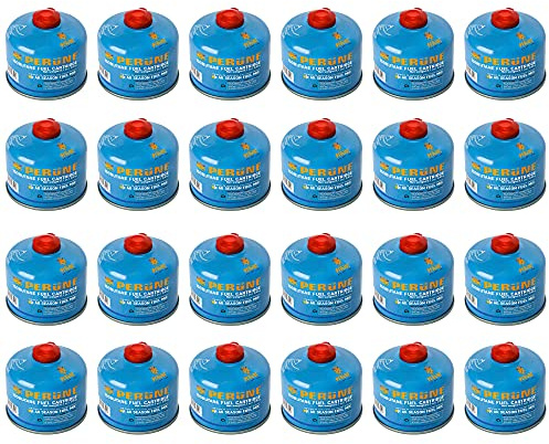 Perune Iso-Butane Camping Fuel Gas Canister All Season Mix - 230gram (24 Pack)