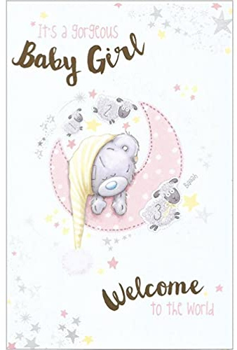 Me To You Bear ASE92009 Carte de naissance pour bébé fille Blanc 12,7 x 20,3 cm