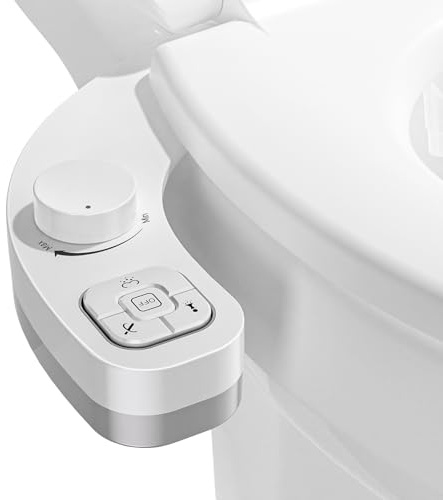 PIKETS Bidet Einsatz für Toilette Bidet Aufsatz WC Toilettensitz Wasserdruckregelung, doppelte Düse und Selbstreinigungsfunktion Classic Bidet Voller Satz