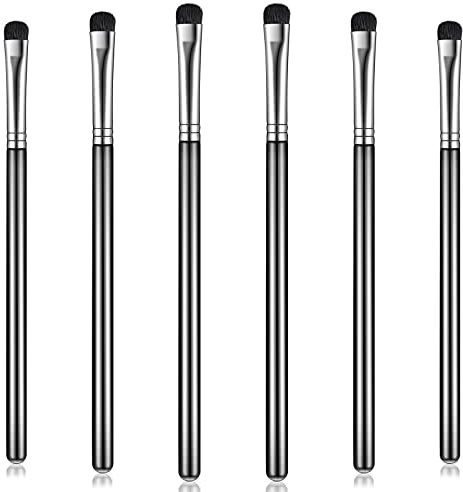6 Pieces Eyeshadow Brush Short Shader Small Brush Smudge Makeup Brush Flat Blending Smudger Precision Crease Brush for Creasing Eye Makeup Look Eyes Eyeliner, Corner Highlighter, Eyebrow Concealer