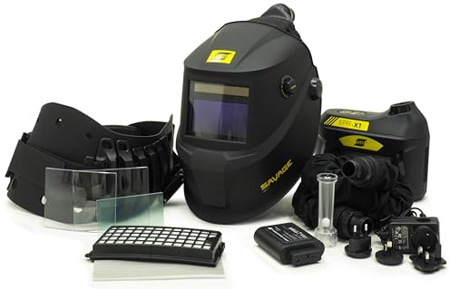 dba_ESAB Savage A40 + PAPR Air Casque de soudage professionnel automatique 1/1/2, Noir