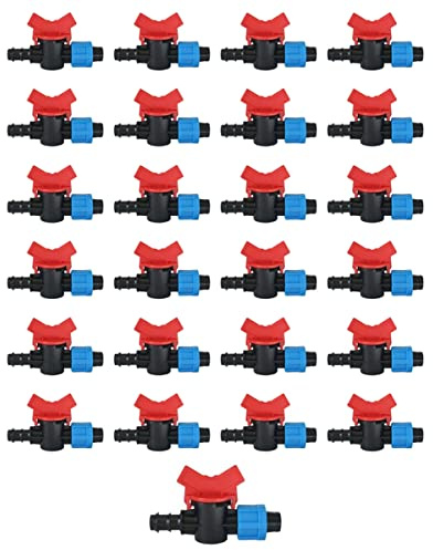 GNCGarden [Pack 25] Valvola di passaggio tubo gocciolante da 16 mm a presa di bypass 12 mm. Valvola di passaggio resistente al gelo e agli urti, chiave di passaggio durevole accessorio per irrigazione