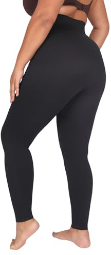 Conturve High Waisted Shaping Leggings - Shapewear for Women (L, Black)