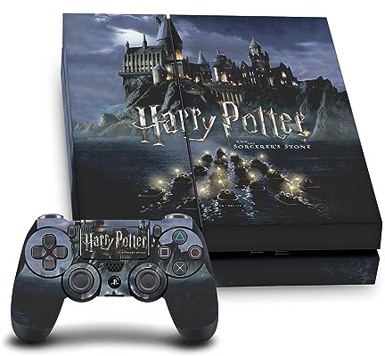 Head Case Designs Offizielle Harry Potter Schloss Grafiken Vinyl Haut Gaming Aufkleber Abziehbild Abdeckung kompatibel mit Sony PlayStation 4 PS4 Console and DualShock 4 Controller Bundle
