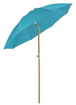 SVITA Sonnenschirm Bambus 2m Neigbar Gartenschirm Balkonschirm Schirmständer