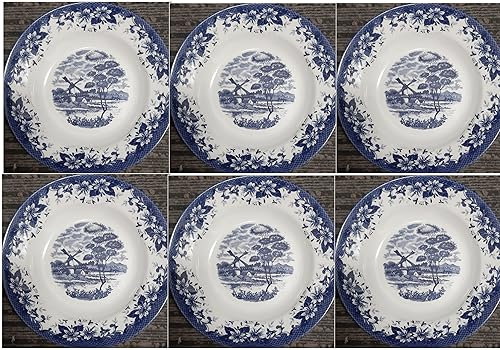 Nobel Melamine Dinner Plates, Side Plate, Unbrakeable, Flat Bottom Everyday Use Pack of 6 (Royal Rim Soup Plate 23 cm)