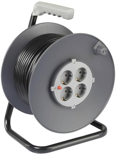 Sygonix SY-5655926 Kabeltrommel 25 m Schwarz Schutzkontakt-Stecker