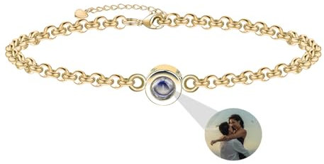 Personalisierte Foto Armband benutzerdefinierte Projektion Armband mit Bild im Stein Geheimnis Bild Armband Ich liebe dich Armband 100 Sprachen Speicher Foto Schmuck Armband Geschenk für Frauen