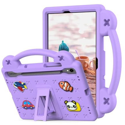 nincyee Funda para tablet infantil Samsung Galaxy Tab S9 FE+ de 12.4 pulgadas 2023 X610N, funda de EVA resistente a prueba de golpes con soporte plegable, funda de dibujos animados de oso bebé con