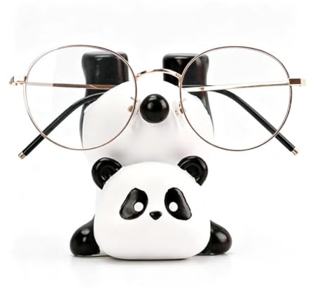 RURUOGUK Cute Panda Eyeglass Holder Glasses Display Stands Resin Spectacle Holder, Home Office Ornaments Desktop Decorations (Panda A)
