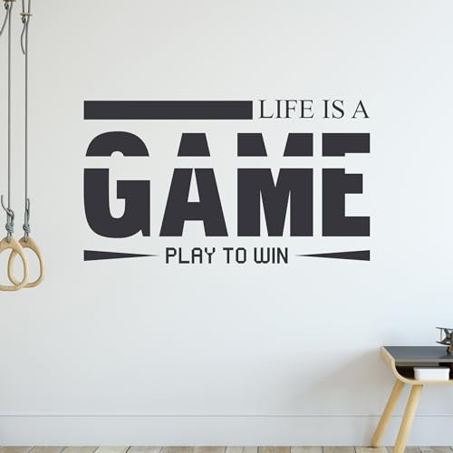 GRAZDesign Wandtattoo Gamer Kinderzimmer für Jungen - Mädchen, Wandaufkleber Jugendzimmer Gamerzimmer, lustige Sprüche - 100x57cm / mittelgrau
