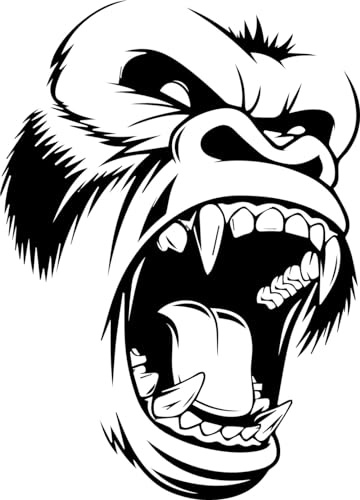 Angry Gorilla Head King Kong Vehicle Truck Car Metal Vinyl Decal Sticker