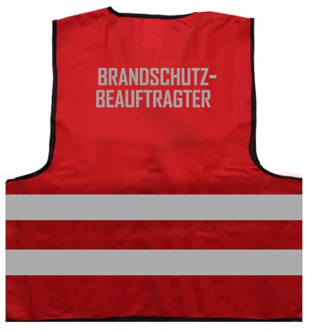 Brandschutzbeauftragter Warnweste BZW. Signalweste mit reflektierendem Aufdruck - Größe S/M, Rot