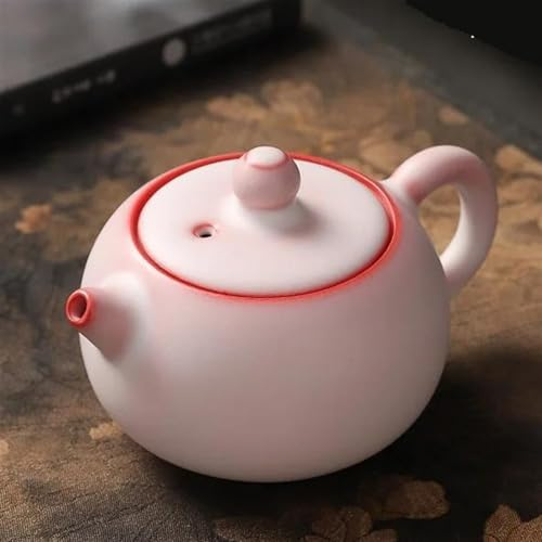 Teapot Porcelain Tea Set Chinese Tea Set Accessories Gift Household Tea Maker Kettle with Strainer Women Powder Pink Teapot Retro Ru Kiln Xishi Pot 200ml Tea Set for Adults