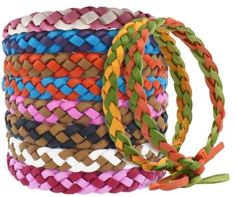 Neyared 10PCS Insect Repellent Bracelet, Adjustable Leather Mosquito Bands for Adults Kids