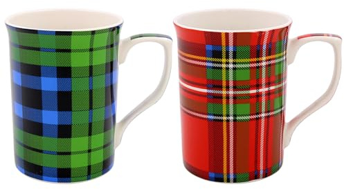 Lesser & Pavey - Juego de 2 tazas de café de cerámica para el hogar o el trabajo, diseño premium para todas las ocasiones, bonitas tazas para té, café y bebidas calientes