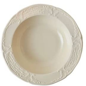 Platos de cena Vajilla de color crema Plato de pasta de cerámica Tazón de pasta redondo Plato de sopa para el hogar Restaurante Café Plato de ensalada Plato de postre simple Plato hondo de color sól