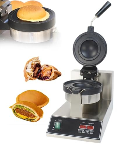 pealiritansemen Máquina para Hacer Gofres Y Hamburguesas Comerciales, Máquina para Hacer Helados Y Pasteles De Hamburguesa, Máquina para Hacer Gofres Y Helados con Platillo Volador
