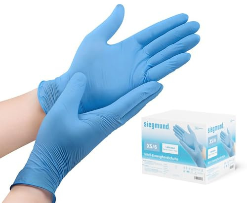 Siegmund 1000x Nitril-Einweghandschuhe blau | Größe XS-XL | dehnbare, puderfreie, medizinische Nitrilhandschuhe höchster Qualität - undurchlässig für Bakterien, Pilze und Viren (XS)