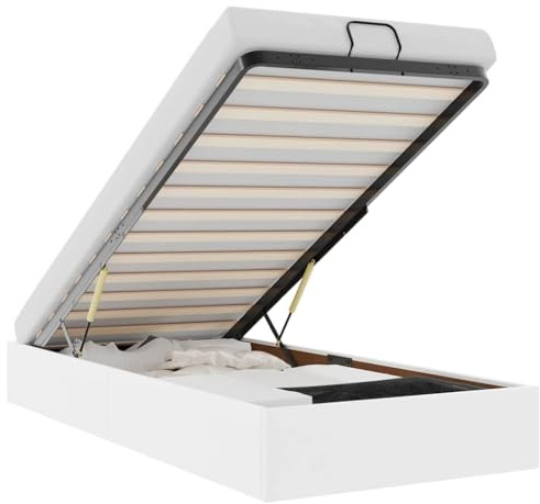 vidaXL Ottoman-Bett ohne Matratze Weiß 100x200 cm Kunstleder