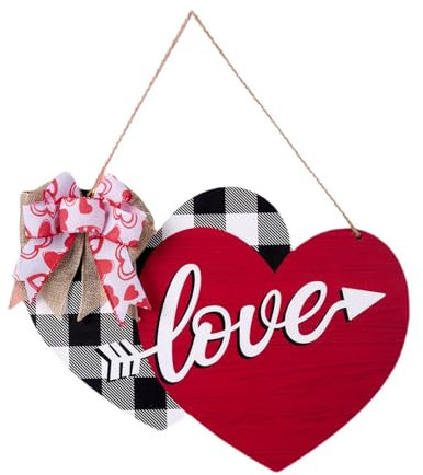 Milageto Valentinstag Türschild, Herz Holzschild, Türdekoration für Hochzeit im Freien