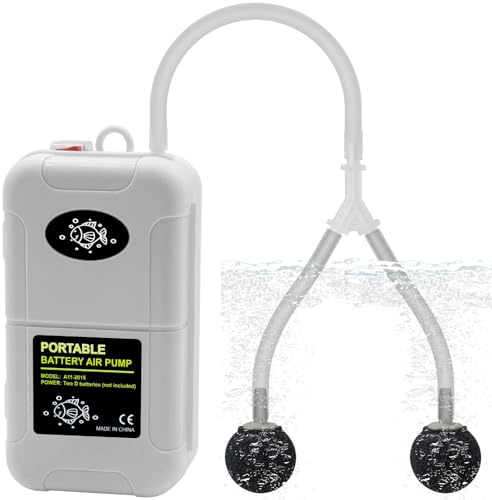 YQMIGU Small Aerator for Fish 6 Gallons, Bait Bucket with Aerator, Portable Battery Live Bait Air Pump,Air Pump Aquarium,Quiet Voice, Suitable for Tropical Fish Enthusiasts and Fishing Enthusiasts