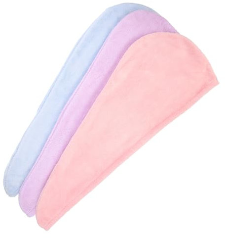 VICASKY 3pezzi Asciugamano Per Capelli Asciugamano Avvolgente Per Asciugatura Rapida Per Doccia in Pile Per Capelli Da Donna Assorbe Acqua Dai Bagnati