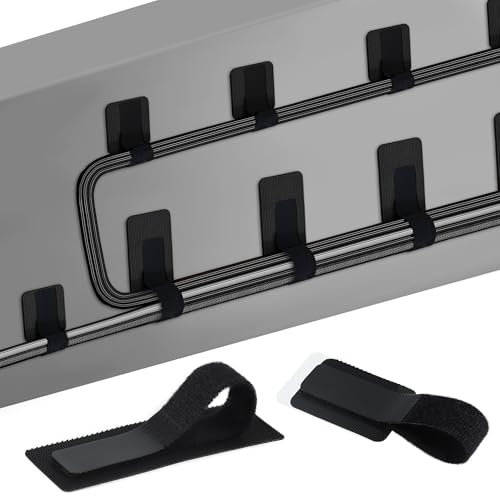 Ucatcher 30 Pair Cable Management Under Desk, 2 Size Self Adhesive Cable Tidy Clips Straps Adjustable Hook and Loop Cable Ties Cord Holder Organizer for Cable Tidy Management (Black)