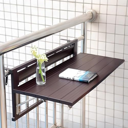 ZENSTYW Hängetisch Balkon,Klapptisch Für Geländer Im Freien,Hängetisch Gartentisch Klapptisch,Höhenverstellbar,Balkontisch,Balkonhängetisch Für Balkon,Garten(120cm(47.2in))
