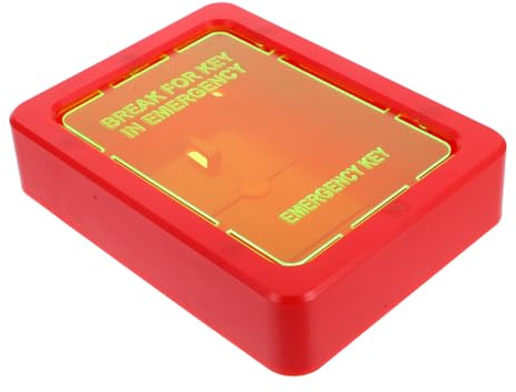 HOMSFOU Scatola Per Chiavi Di Emergenza Piccola in Plastica Resistente Alle Intemperie Vetro Trasparente, Cassetta Da Muro Per Custodia Sicura Di Chiavi Per Scuole e Abitazioni in Affitto