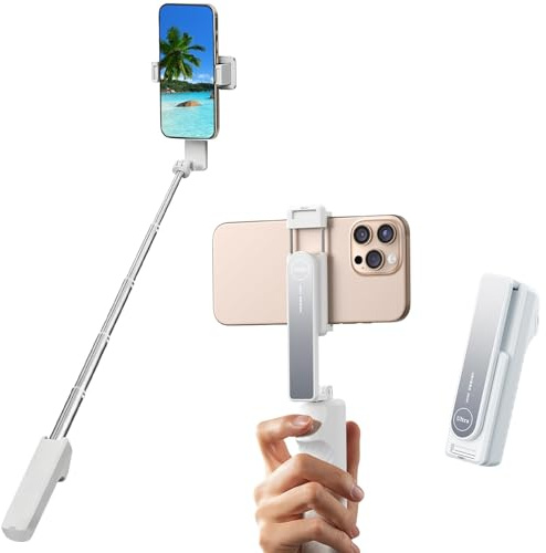 VVNTY Selfie Stick Espandibile Leggero Monopiede Portatile per iPhone e Android Universale Selfie Stick (White)