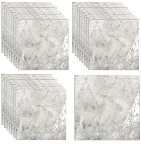 Panneaux muraux autocollants, 24 pièces de carreaux adhésifs pour cuisine, 30 x 30 cm Peel and Stick 3D, découpables, carreaux autocollants pour salle de bain, cuisine, salon