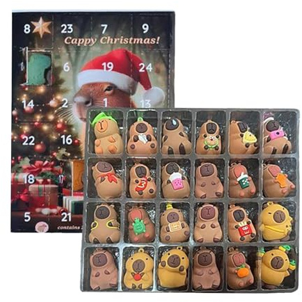 Calendrier De L'Avent Capybara 2025, Calendrier Du Compte À Rebours De Noël Avec 24 Capybaras 3D Mignons Jouets Du Compte À Rebours De Noël Pour Salon Chambre Pendant Les Fêtes