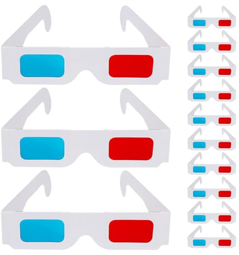 TOGEVAL 150PCS Cardboard Viewing Glasses with Red Cyan Lenses Lightweight Disposable Paper Frames for Classroom Movies Comic Books Party Favors Individually Wrapped for Easy Sharing and