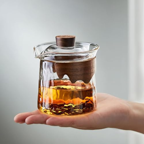 LEEDJUINE Gaiwan Teeschale aus Glas mit Teesieb, 390 ml, hitzebeständiges Kungfu-Tee-Set