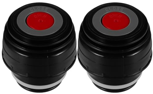 Gogogmee 2pezzi Tappo Bottiglia Termica Coperchio Ricambio Inossidabile Nero per Borraccia capacità Accessori Viaggio Sigillo Stagnante Isolamento Termico