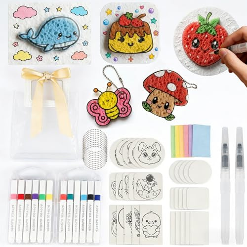 RICUVED Magic Puffy Paint Set 3D Schiuma Texture Set di Pittura per Bambini - Puffy Art Foam Texture Painting Colore a Schiuma 3D, Set di Pittura Creativo per Ragazzi e Ragazze