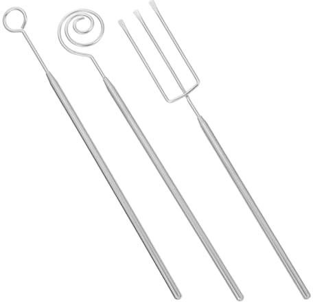 SUPVOX Set da 3 Forchette per Fonduta in Acciaio Inox per Immersione Cioccolato e Dolciumi, Utensili per Dessert Manico Ergonomico, Accessori Cucina per Praline e Caramelle, Facile