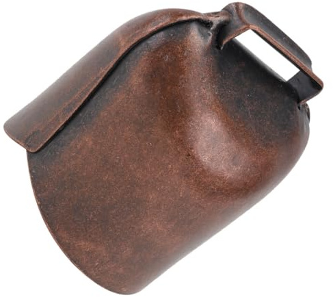 ibasenice Campanello Piccolo per Collare Cane in Bronzo Spesso, Campanellino Rustico per Bestiame Mucche e Pecore, Campana da Giardino Resistente Suono Nitido, Accessorio Sospendibile