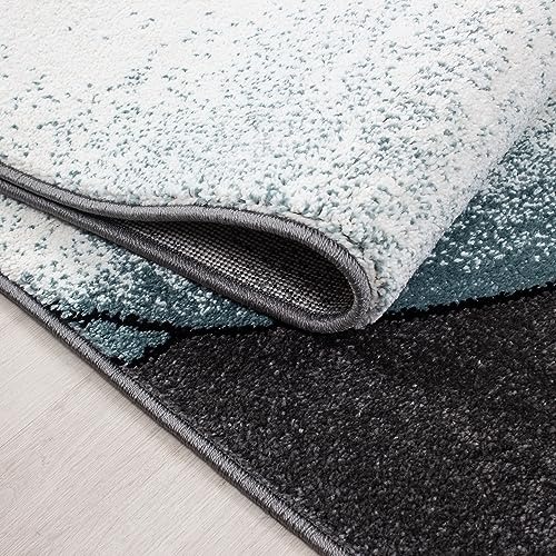 KADIMA DESIGN Kinderteppich Elefanten-Motiv Pflegeleicht Bunt Waschbar Strapazierfähig Rund Blau 120x120 cm Kinderzimmer Fußbodenheizung geeignet Schadstoffgeprüft Babyzimmer Oeko-TEX | LAGO