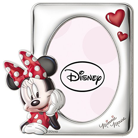 Disney Baby - Bilderrahmen zum Hinstellen - Silber - ideal für den Nachttisch im Kinderzimmer - perfekt als Geschenkidee zur Taufe oder zum Geburtstag - MInnie-Maus-Design
