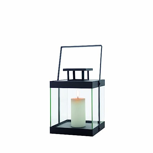 blomus -FINCA- Laterne S aus pulverbeschichtetem Metall, Windlicht, exklusive Optik, modernes Wohnaccessoire, stimmungsvolle Atmosphäre, Indoor-Nutzung (H / B / T: 29,5 x 22 x 22 cm, Schwarz, 63686)