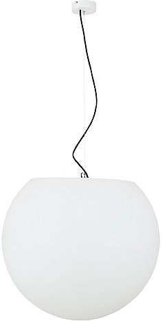 Licht-Erlebnisse Outdoor Pendelleuchte Kunststoff Weiß IP65 Terrasse Garten Ø60 cm rund E27 blendarm Zeitlose Kugel Hängelampe Außen CUMULUS