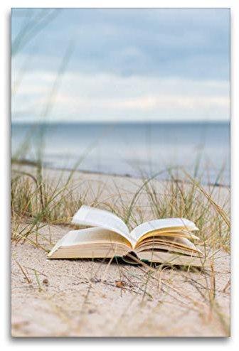 Premium Textil-Leinwand 80 x 120 cm Hoch-Format Gedanken am Strand | Wandbild, HD-Bild auf Keilrahmen, Fertigbild auf hochwertigem Vlies, Leinwanddruck von HeschFoto - Heiko Eschrich