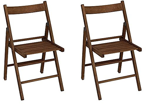 Liberoshopping Sedia pieghevole salvaspazio birreria in legno (Noce 2 pezzi)